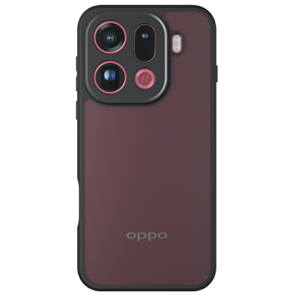 For Oppo Find X9 Pro 5G Case Skin-Touch TPU + PC Matte Phone Back Cover, Transparent Black