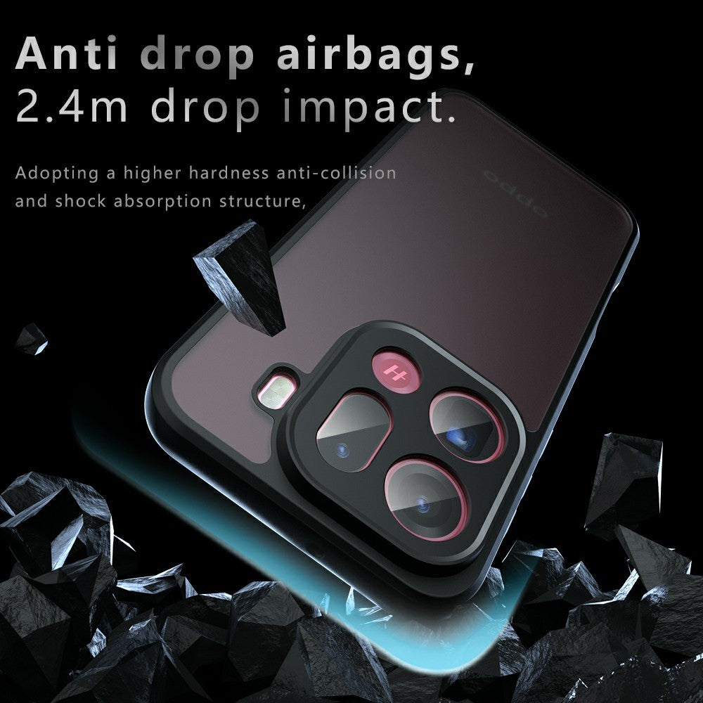 For Oppo Find X9 Pro 5G Case Skin-Touch TPU + PC Matte Phone Back Cover, Transparent Black