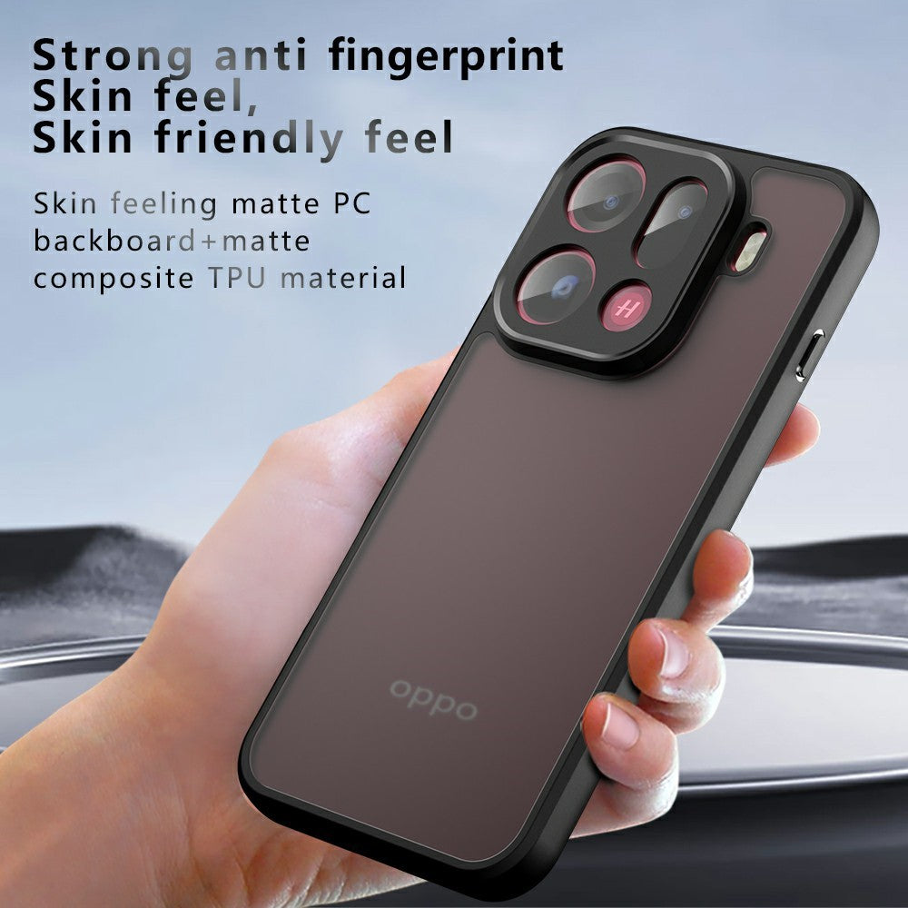 For Oppo Find X9 Pro 5G Case Skin-Touch TPU + PC Matte Phone Back Cover, Transparent Black
