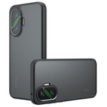 For Xiaomi Poco F7 5G Case Skin-Touch TPU + PC Matte Phone Back Cover, Transparent Black