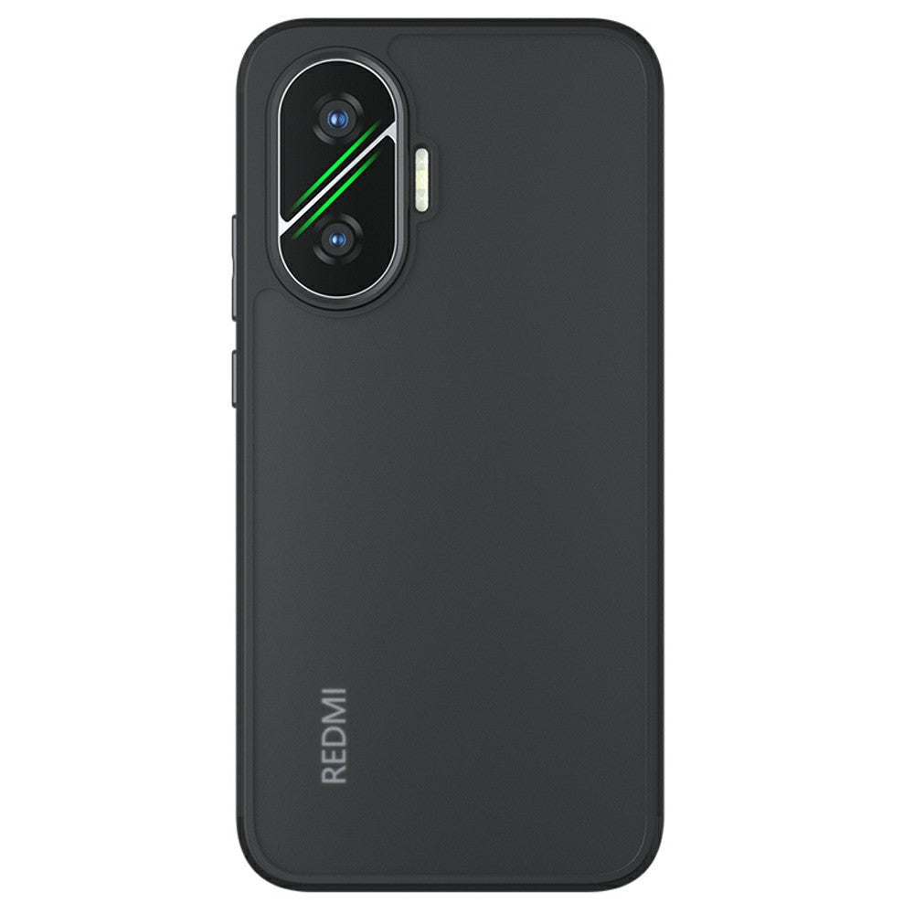 For Xiaomi Poco F7 5G Case Skin-Touch TPU + PC Matte Phone Back Cover, Transparent Black