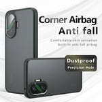 For Xiaomi Poco F7 5G Case Skin-Touch TPU + PC Matte Phone Back Cover, Transparent Black