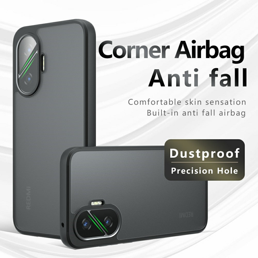 For Xiaomi Poco F7 5G Case Skin-Touch TPU + PC Matte Phone Back Cover, Transparent Black