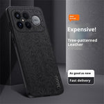Xiaomi Redmi K90 Pro Max 5G / Poco F8 Ultra-skal Trästruktur PU-läderbelagd PC TPU-mobilskal