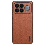 Xiaomi Redmi K90 Pro Max 5G / Poco F8 Ultra-skal Trästruktur PU-läderbelagd PC TPU-mobilskal