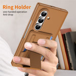 Til Samsung Galaxy Z Fold7 5G-cover RFID-blokerende kortholder PC-telefoncover med støttefod