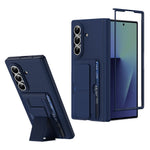 Til Samsung Galaxy Z Fold7 5G-cover RFID-blokerende kortholder PC-telefoncover med støttefod