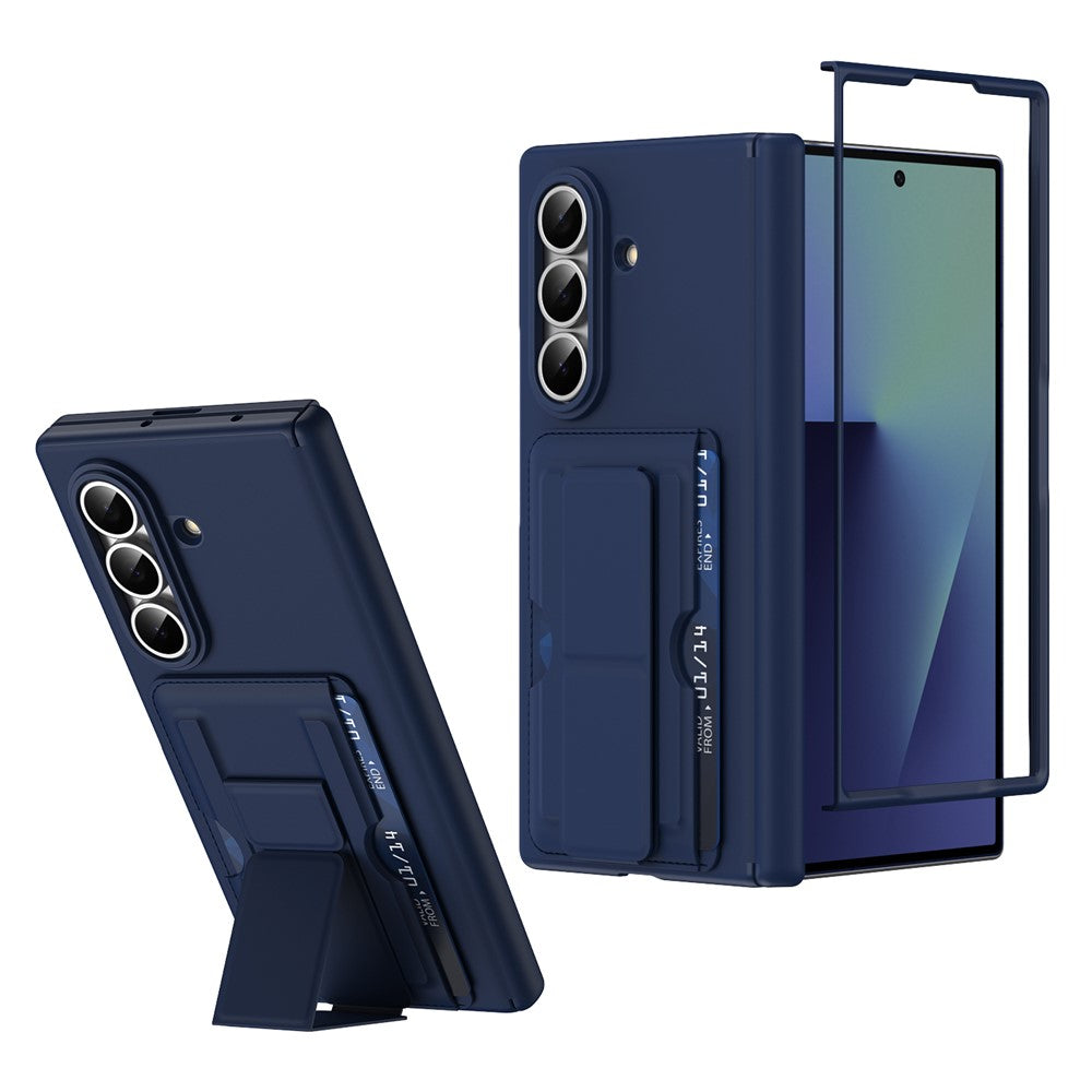 Til Samsung Galaxy Z Fold7 5G-cover RFID-blokerende kortholder PC-telefoncover med støttefod