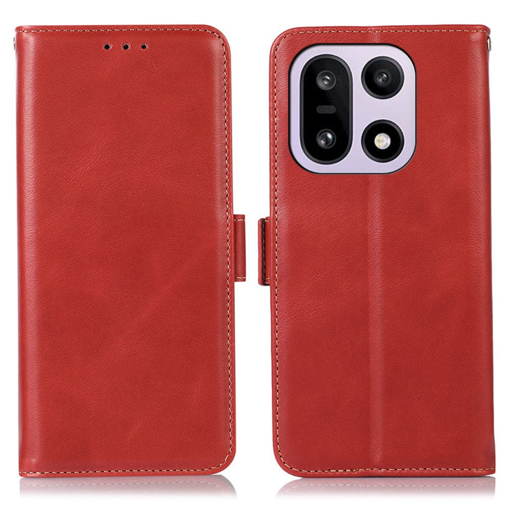 Til OnePlus 15 5G-cover RFID-blokerende pungcover i ægte koskind