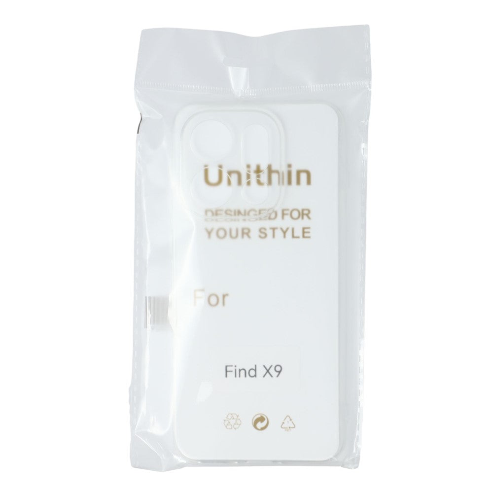 UNITHIN For Oppo Find X9 5G Case 0.7mm Clear TPU Anti Drop Phone Cover Precise Cutouts