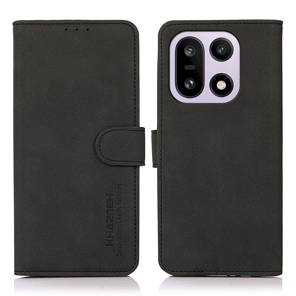 KHAZNEH Skal För OnePlus 15 5G Reptåligt PU-läder Plånboksfodral