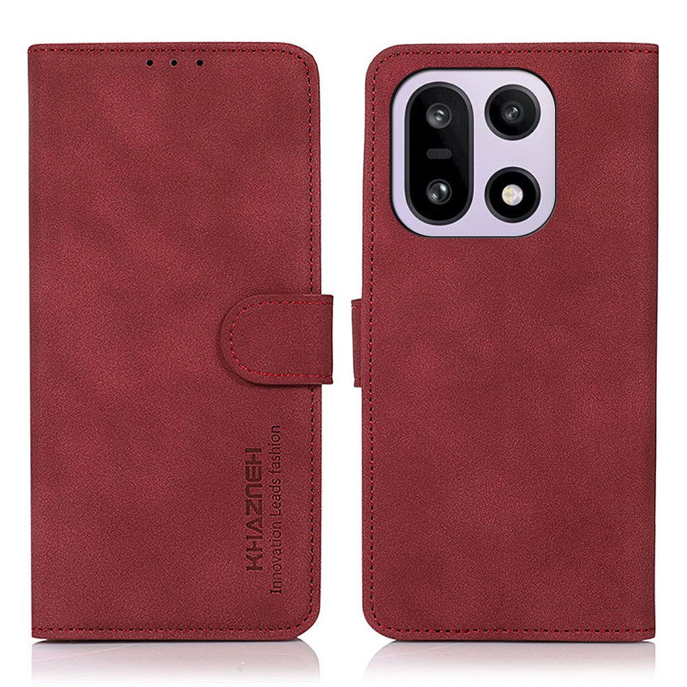 KHAZNEH Skal För OnePlus 15 5G Reptåligt PU-läder Plånboksfodral