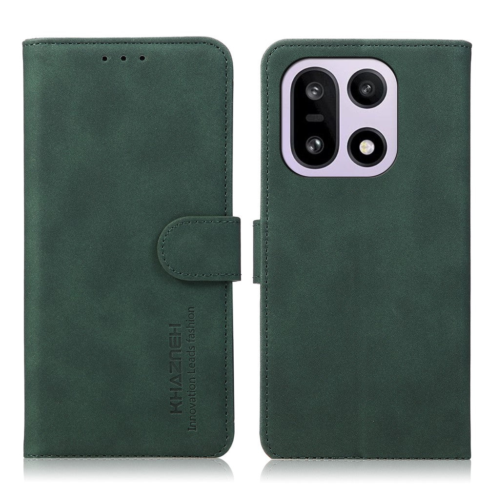 KHAZNEH Skal För OnePlus 15 5G Reptåligt PU-läder Plånboksfodral