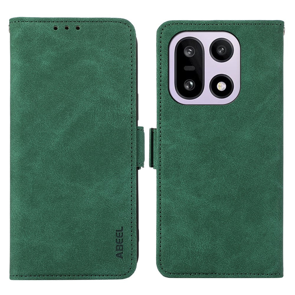 ABEEL For OnePlus 15 5G Case PU Leather Folio Stand View RFID Blocking Phone Cover