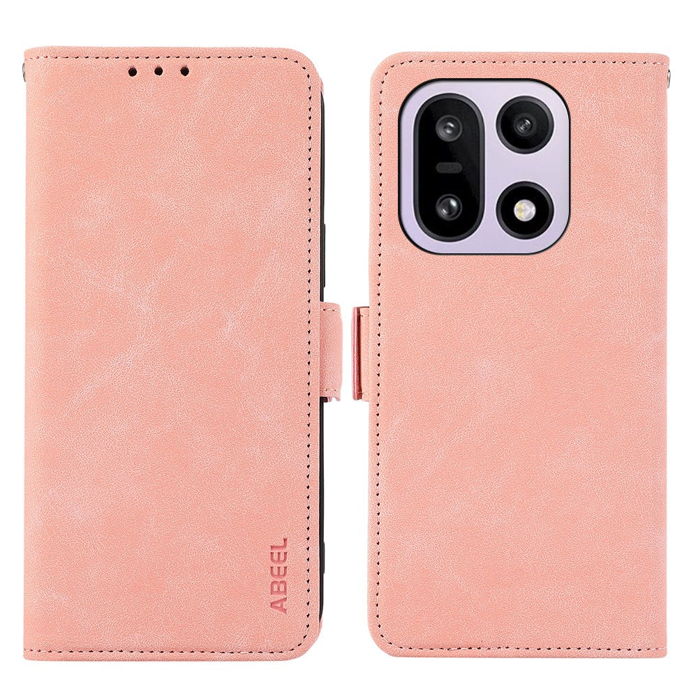 ABEEL For OnePlus 15 5G Case PU Leather Folio Stand View RFID Blocking Phone Cover