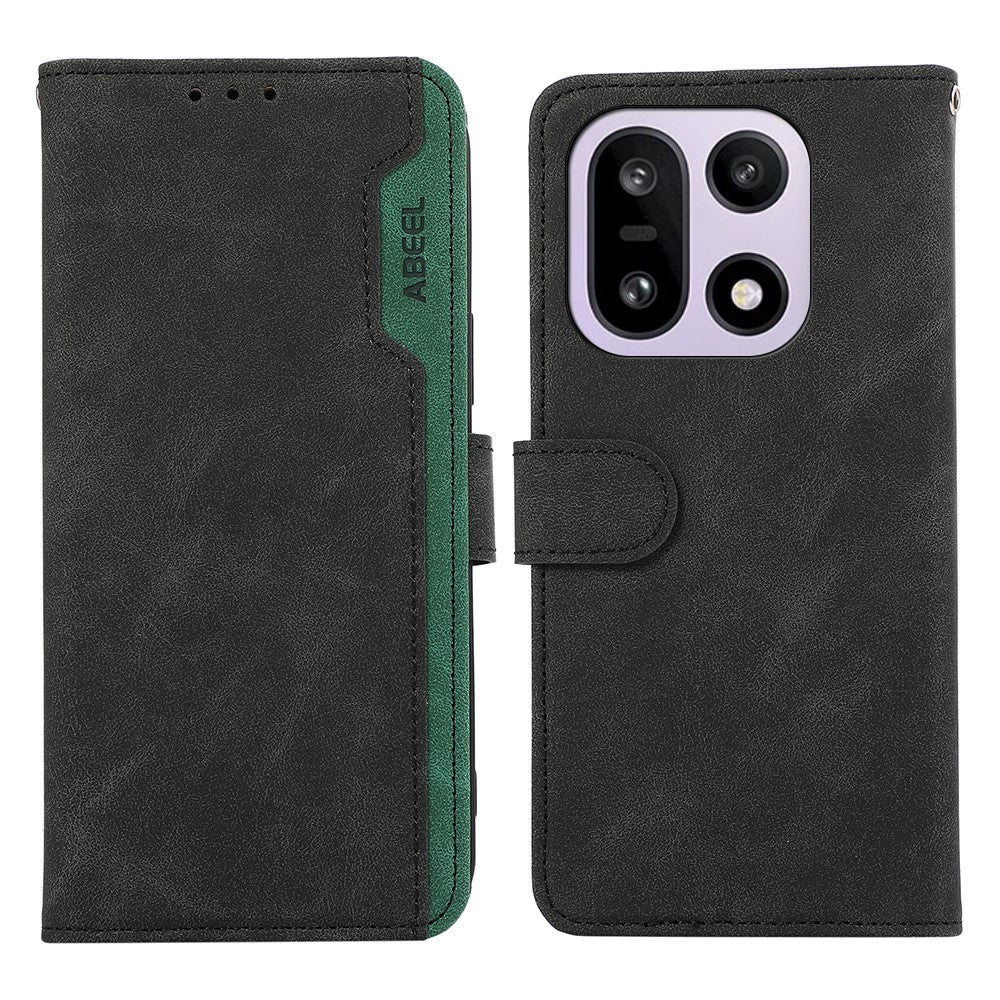 ABEEL For OnePlus 15 5G Case Color Splicing Leather Flip Phone Cover RFID Blocking