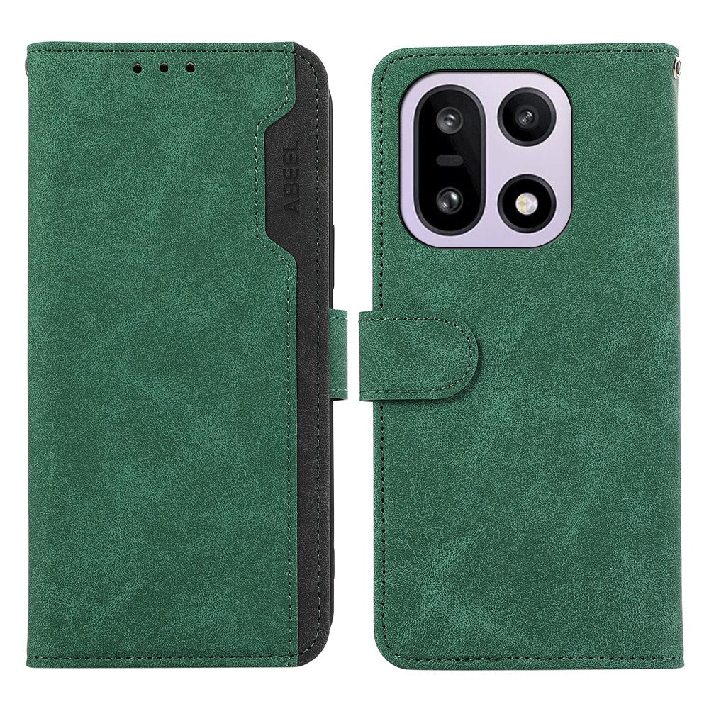 ABEEL For OnePlus 15 5G Case Color Splicing Leather Flip Phone Cover RFID Blocking