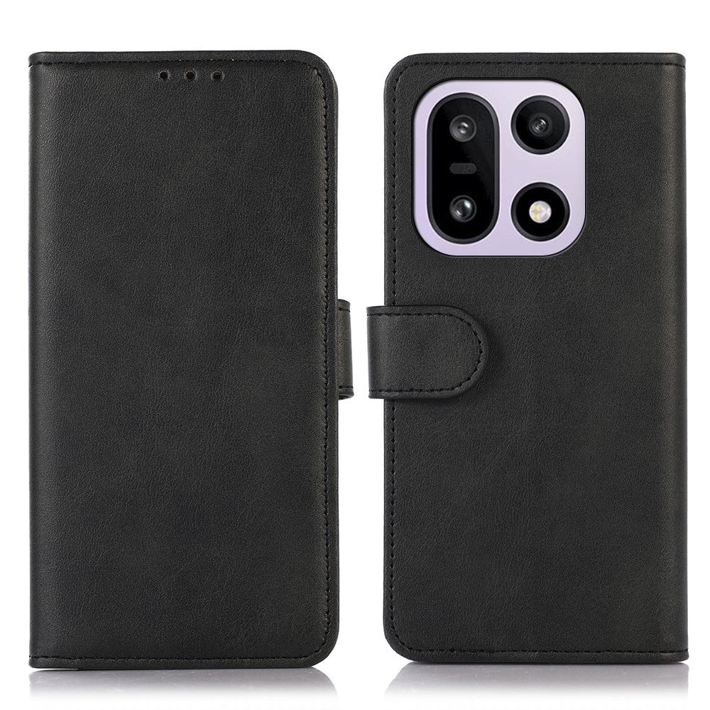 For OnePlus 15 5G Case Cowhide Texture Leather Wallet Phone Cover with Stand