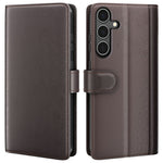 AMORUS til Samsung Galaxy A34 5G Stand Cases Kalveskindstekstur Ægte Spaltlæder Tegnebog Telefoncover