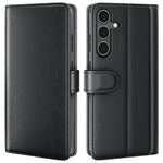AMORUS til Samsung Galaxy A34 5G Stand Cases Kalveskindstekstur Ægte Spaltlæder Tegnebog Telefoncover
