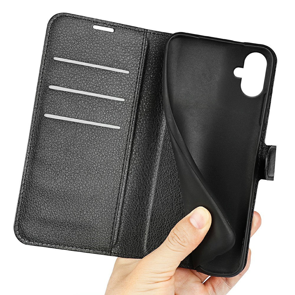 AMORUS For Samsung Galaxy A08 5G / A08 4G / A07 4G / A07s 4G / F07 4G / M07 4G Wallet Case Litchi Texture Shockproof Leather Flip Stand Phone Cover