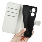 AMORUS pung-etui til Xiaomi Poco F7 5G / Redmi Turbo 4 Pro 5G, stødsikkert flip-telefoncover i læder med litchi-tekstur og stander