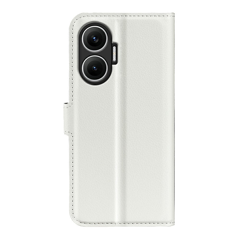 AMORUS pung-etui til Xiaomi Poco F7 5G / Redmi Turbo 4 Pro 5G, stødsikkert flip-telefoncover i læder med litchi-tekstur og stander