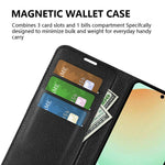 AMORUS For Samsung Galaxy S25 FE Wallet Case Litchi Texture Shockproof Leather Flip Stand Phone Cover