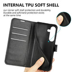 AMORUS For Samsung Galaxy S25 FE Wallet Case Litchi Texture Shockproof Leather Flip Stand Phone Cover