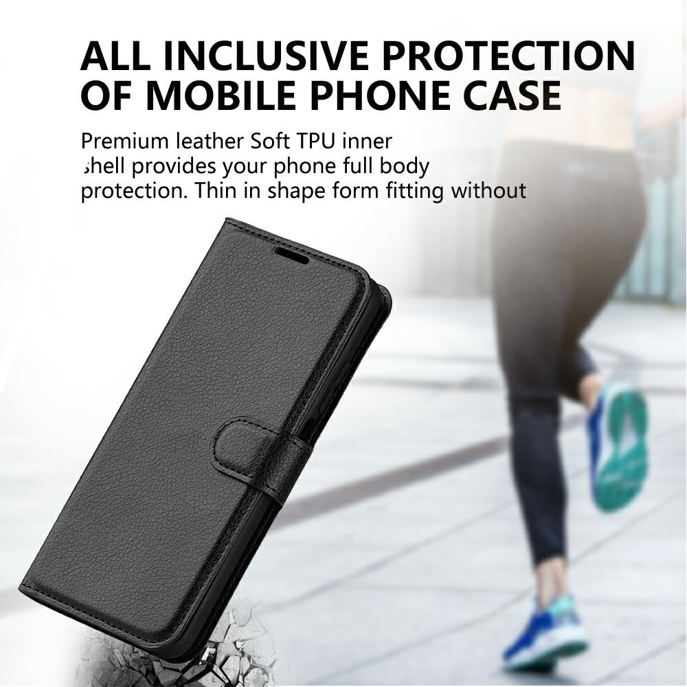 AMORUS For Samsung Galaxy S25 FE Wallet Case Litchi Texture Shockproof Leather Flip Stand Phone Cover