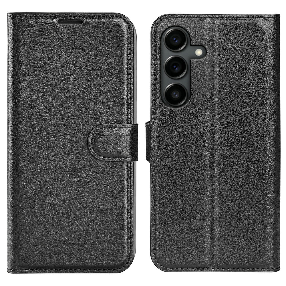 AMORUS For Samsung Galaxy S25 FE Wallet Case Litchi Texture Shockproof Leather Flip Stand Phone Cover