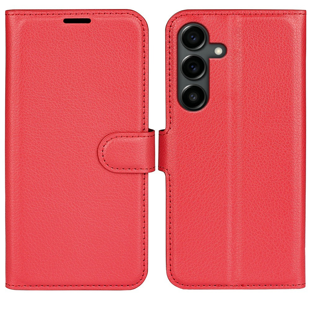 AMORUS For Samsung Galaxy S25 FE Wallet Case Litchi Texture Shockproof Leather Flip Stand Phone Cover