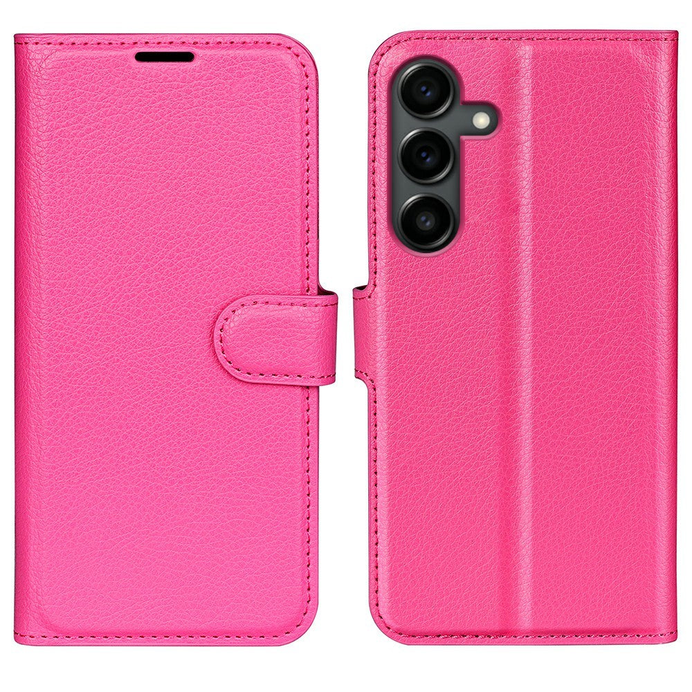 AMORUS For Samsung Galaxy S25 FE Wallet Case Litchi Texture Shockproof Leather Flip Stand Phone Cover