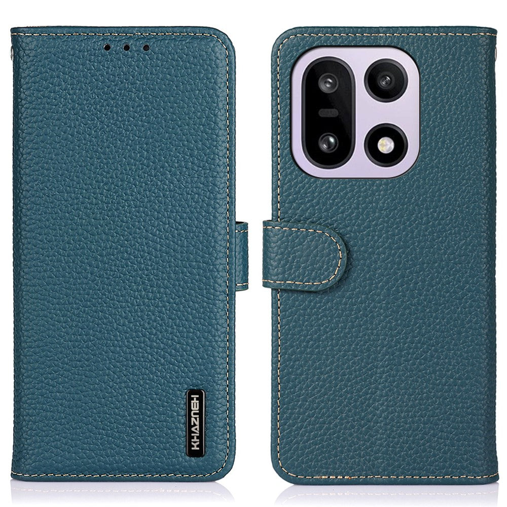 KHAZNEH Skal För OnePlus 15 5G Äkta Läder Flipfodral För mobil