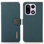 KHAZNEH for OnePlus 15 5G Case Genuine Cow Leather RFID Blocking Wallet Phone Cover