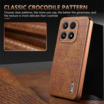 AZNS For Xiaomi 17 Case Electroplating Crocodile Texture PU + TPU Phone Cover