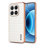 AZNS For Xiaomi 17 Case Electroplating Crocodile Texture PU + TPU Phone Cover