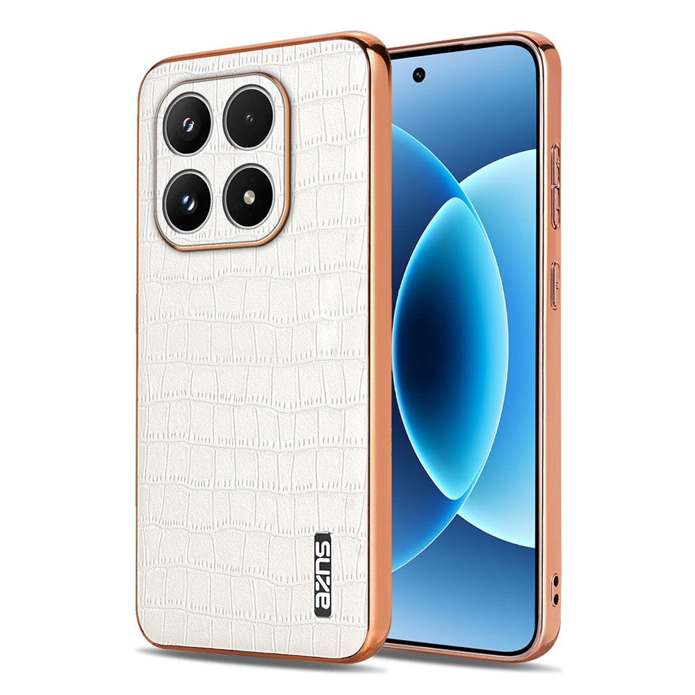 AZNS For Xiaomi 17 Case Electroplating Crocodile Texture PU + TPU Phone Cover