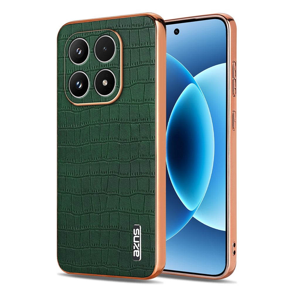 AZNS For Xiaomi 17 Case Electroplating Crocodile Texture PU + TPU Phone Cover