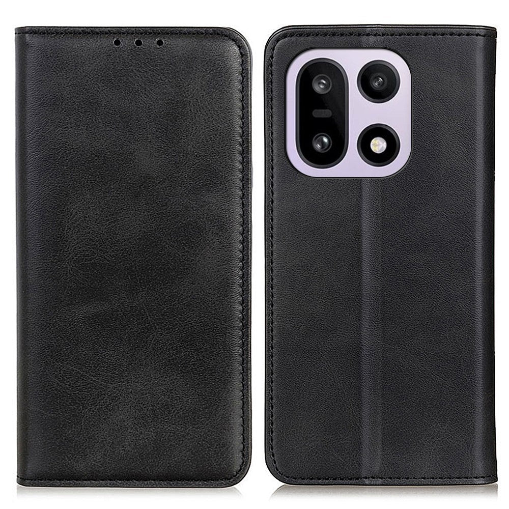 OnePlus 15 5G-skal i splitläder med flip-flip-plånbok