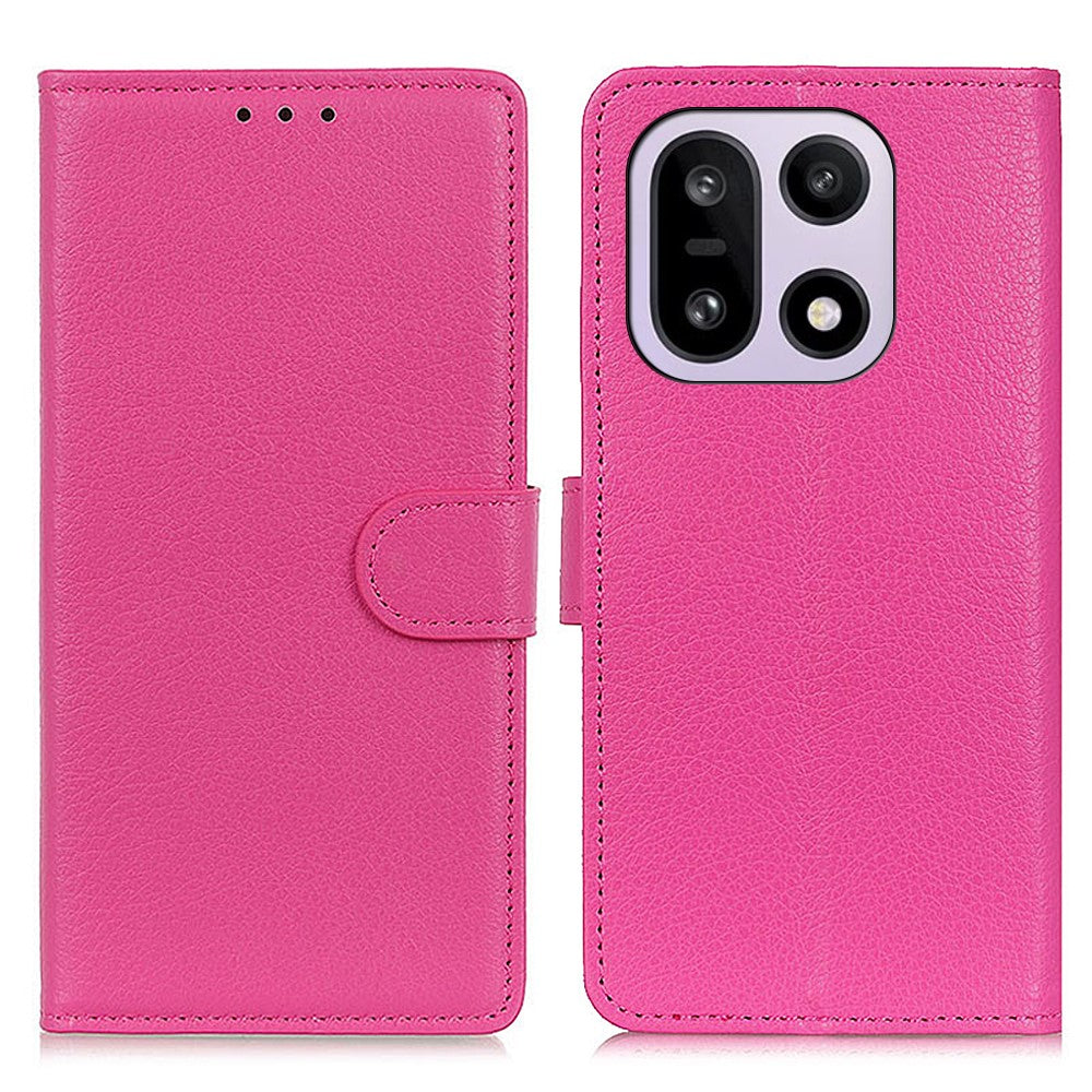 For OnePlus 15 5G Wallet Case PU Leather Phone Cover Litchi Texture