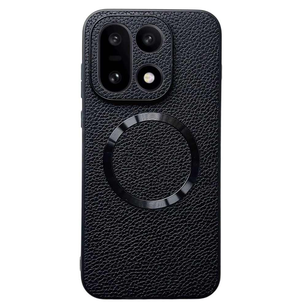 For OnePlus 15 5G Magnetic Case Litchi Texture PU Leather + TPU Phone Back Cover