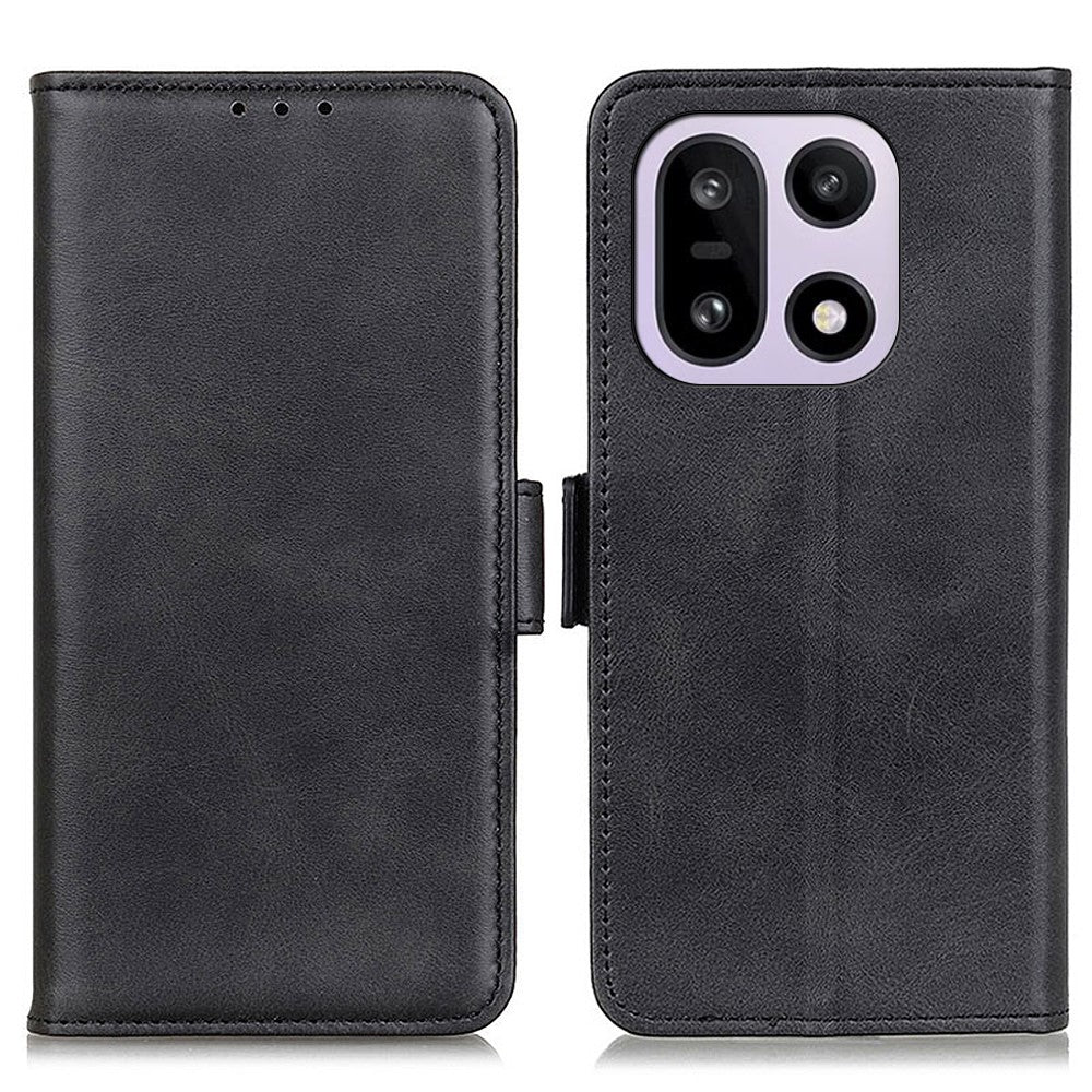 For OnePlus 15 5G Case Stand Cowhide Texture PU Leather Phone Cover