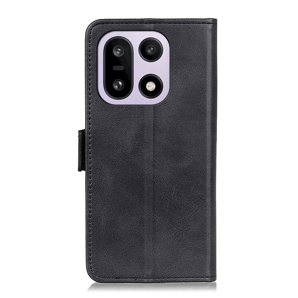 For OnePlus 15 5G Case Stand Cowhide Texture PU Leather Phone Cover