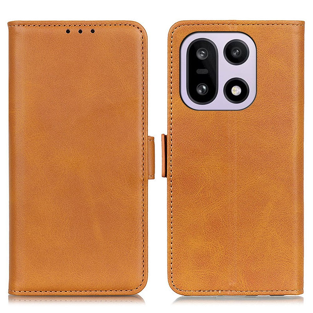 For OnePlus 15 5G Case Stand Cowhide Texture PU Leather Phone Cover