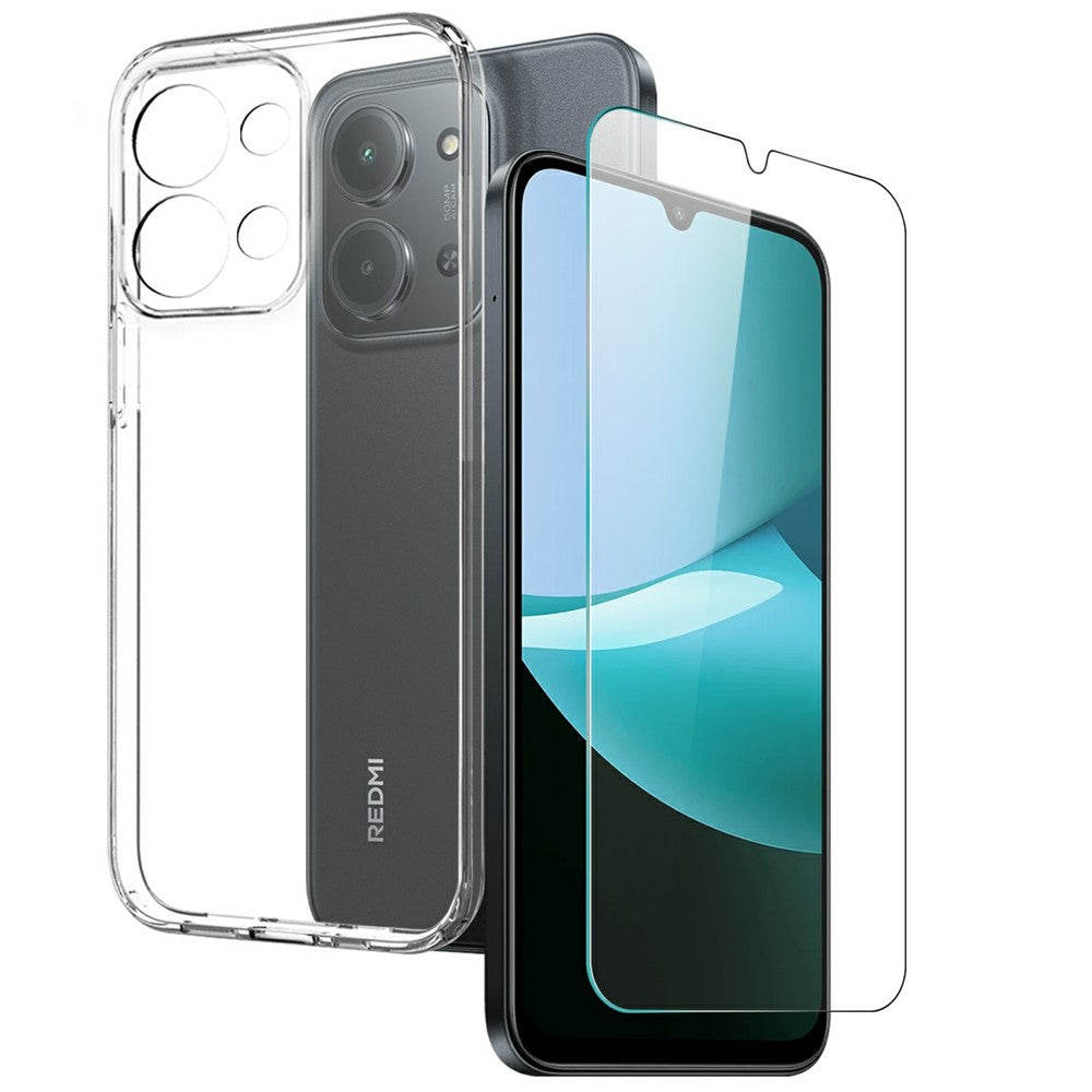 NORTHJO For Xiaomi Redmi 15C 4G (Global) (171mm) / Poco C85 4G (171mm) Case Soft TPU Clear Phone Cover with Tempered Glass Screen Protector