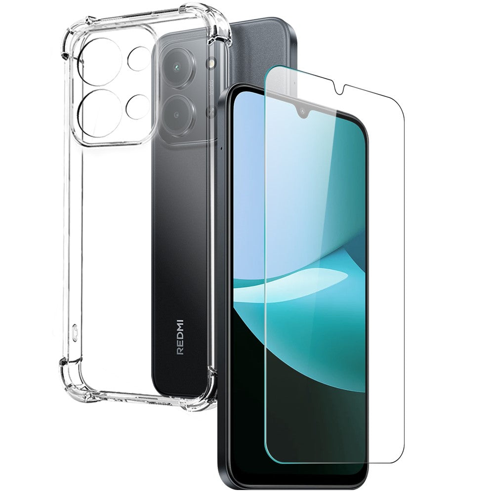 NORTHJO For Xiaomi Redmi 15C 4G (Global) (171mm) / Poco C85 4G (171mm) Case Four Corner Shockproof TPU Clear Phone Cover with Tempered Glass Film