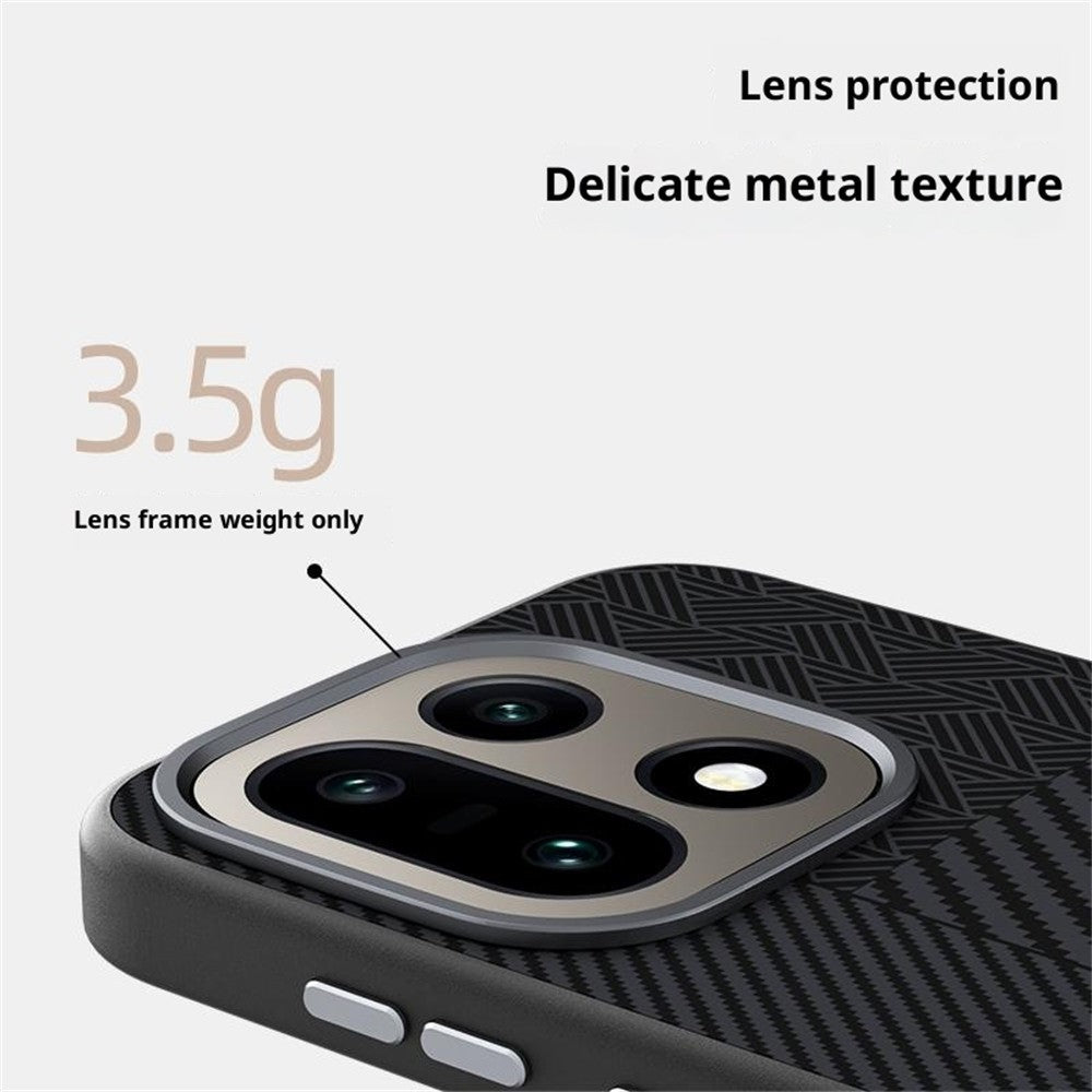 ABEEL-magnetcover til OnePlus 15 5G, PC + TPU + aluminiumslegering + slankt PU-læder-mobilcover