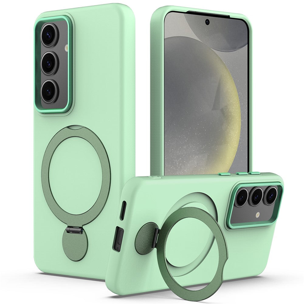 For Samsung Galaxy S25+ / S24+ Magnetic Case Rotating Ring Kickstand TPU + PC Phone Back Cover