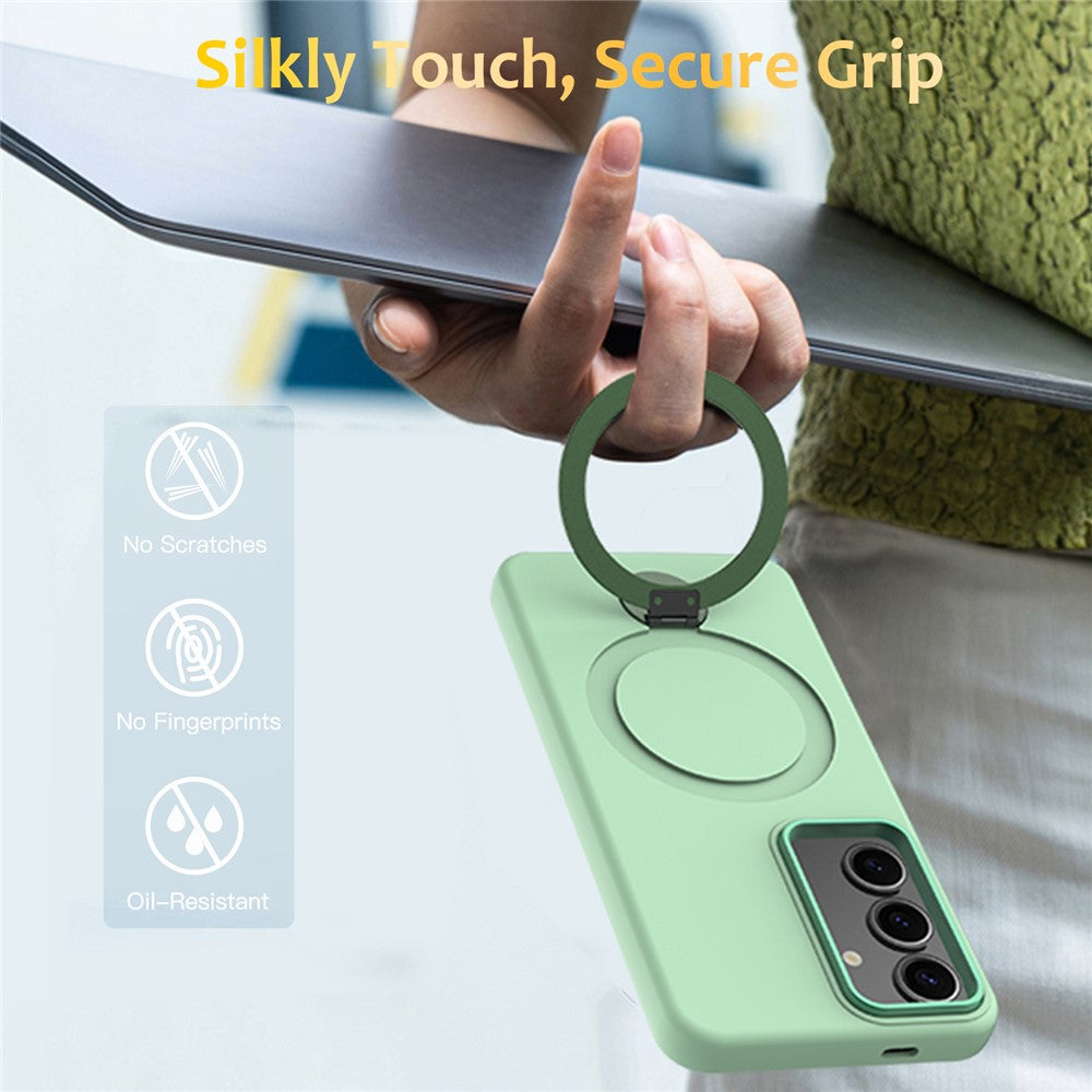 Samsung Galaxy S25+ / S24+ Magnetiskt skal Roterande ring Stödfunktion TPU + PC mobilbaksida